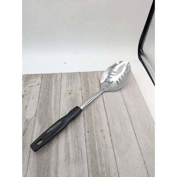 Vintage Slotted Spoon With Black Handle Japan 12" - Picture 1 of 8